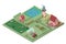 Isometric Agricultural Farming Concept