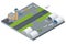 Isometric Airport building. Airport building with runway. Airport field. Flat 3d vector isometric illustration.