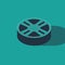 Isometric Alloy wheel for a car icon isolated on green background. Vector