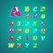 Isometric alphabet font.Capital letter A to Z