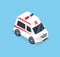 Isometric Ambulance Car