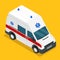 Isometric ambulance carv emergency medical van