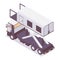 Isometric ambulance lift catering, back view