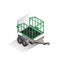 Isometric animal cage trolley. Vector illustration decorative design