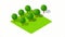 Isometric animation 3d trees forest nature elements white background