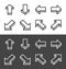 Isometric arrow line icon set