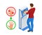 Isometric automatic alcohol hand sanitizer dispenser protection coronavirus Covid-19. Rubbing alcohol, wall mounted soap