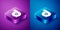 Isometric Automotive turbocharger icon isolated on blue and purple background. Vehicle performance turbo. Turbo