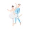 Isometric Ballet Couple Composition