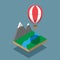 Isometric balloon mountain river