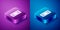 Isometric Bandage plaster icon isolated on blue and purple background. Medical plaster, adhesive bandage, flexible