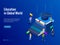 Isometric banner for web Education in Global world, online learning concept. Books step education. Vector illustration.