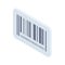 Isometric barcode minimalist 3d vector illustration. Commercial code with data