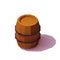 Isometric barrel. 3D realistic icons. Wooden, craft packaging, isolated vector illustration