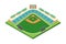 Isometric Baseball Stadium Illustration