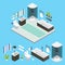 Isometric Bathroom Interior Composition