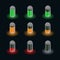 Isometric Battery Charge Status Set