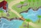 Isometric beautiful park with river