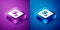 Isometric Bingo icon isolated on blue and purple background. Lottery tickets for american bingo game. Square button