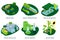 Isometric biofuel energy illustration collection