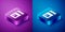 Isometric Biologically active additives icon isolated on blue and purple background. Square button. Vector