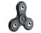 Isometric black fidget spinner. 3D render, isolated on white background.