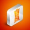 Isometric Blender icon isolated on orange background. Kitchen electric stationary blender with bowl. Cooking smoothies