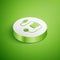 Isometric Blood pressure icon isolated on green background. White circle button. Vector Illustration