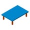 Isometric blue large dining table.