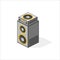 Isometric bluetooth speaker audio map3 sound box vector