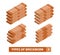 Isometric brick course patterns