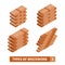 Isometric brick course patterns