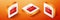 Isometric Briefcase icon isolated on orange background. Business case sign. Business portfolio. Orange square button