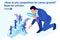 Isometric Bright Template banner article competitive struggle for career growth, businessman looks at candidates through a