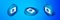 Isometric Browser incognito window icon isolated on blue background. Blue circle button. Vector