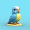 Isometric Budgerigar Emoji In Pastel Tones