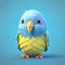 Isometric Budgerigar Emoji In Soft Colors And Matte Clay Texture