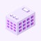 Isometric build. City object. House in 3d style. Vector illustration concept