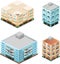 Isometric buildings apartment house construction 3