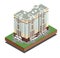 Isometric buildings real estate - city buildings - Residential house - decorative icons set - vector