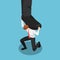 Isometric Businessman Carrying Stomping Foot