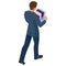 Isometric businessman isolated on write. dismissed frustrated business person holding a box with his things