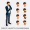 Isometric Businessmen set head