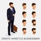 Isometric Businessmen set head