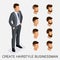 Isometric Businessmen set head