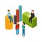 isometric businesspeople design