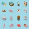 Isometric Butchery Icons Collection