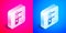 Isometric Calliper or caliper and scale icon isolated on pink and blue background. Precision measuring tools. Silver