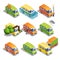 Isometric Car Insurance Set