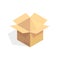 Isometric cardboard icon. Cartoon package box illustration